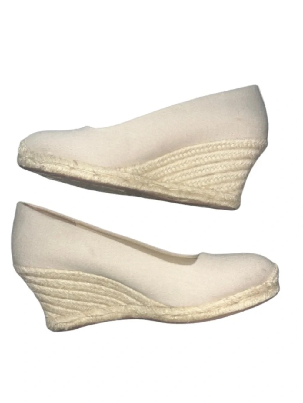 J.Crew Seville Canvas Espadrille Wedges - Beige - Size 9.5